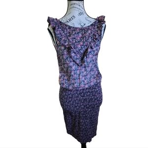 NWT Free People I’m Your Favorite Mini Dress Plum/Purple Combo Size XS Smocked